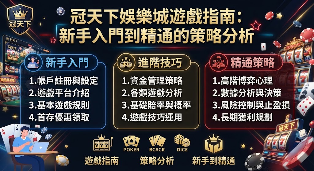 新手必看實戰攻略!立即掌握冠天下娛樂城核心技巧